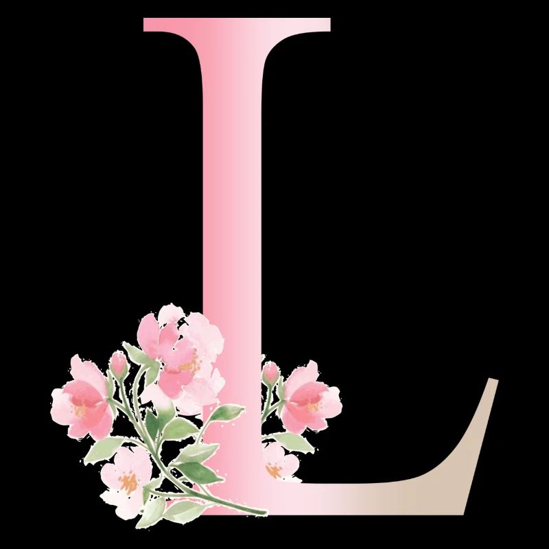 Letter L with flowers