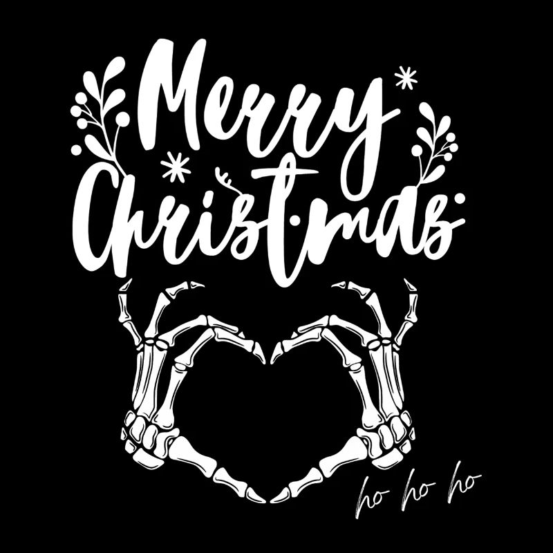 Merry Christmas with Skeleton Hands