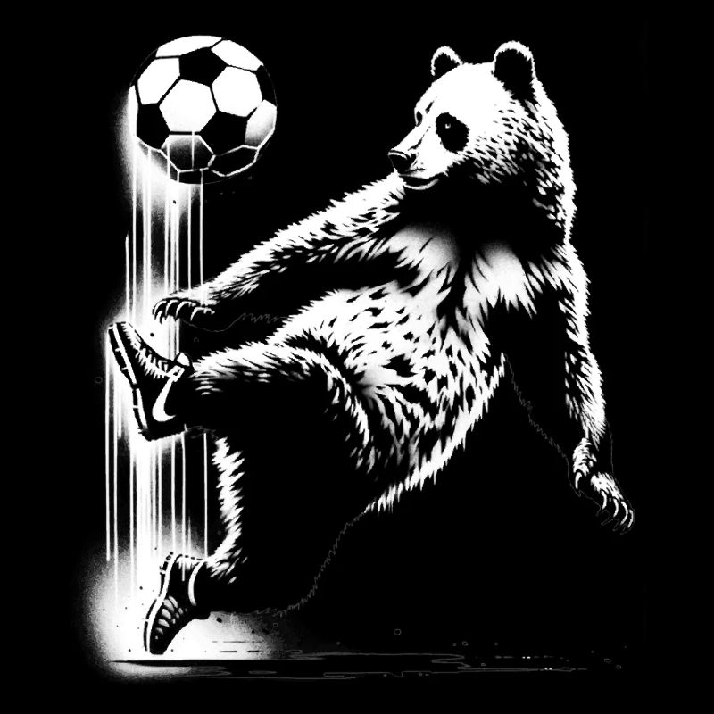 Bear playing soccer
