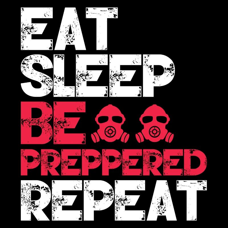 Eat Sleep Be Preppered Repeat Gasmask Survival