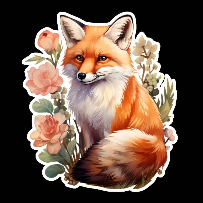 Fuchs zwischen Blumen