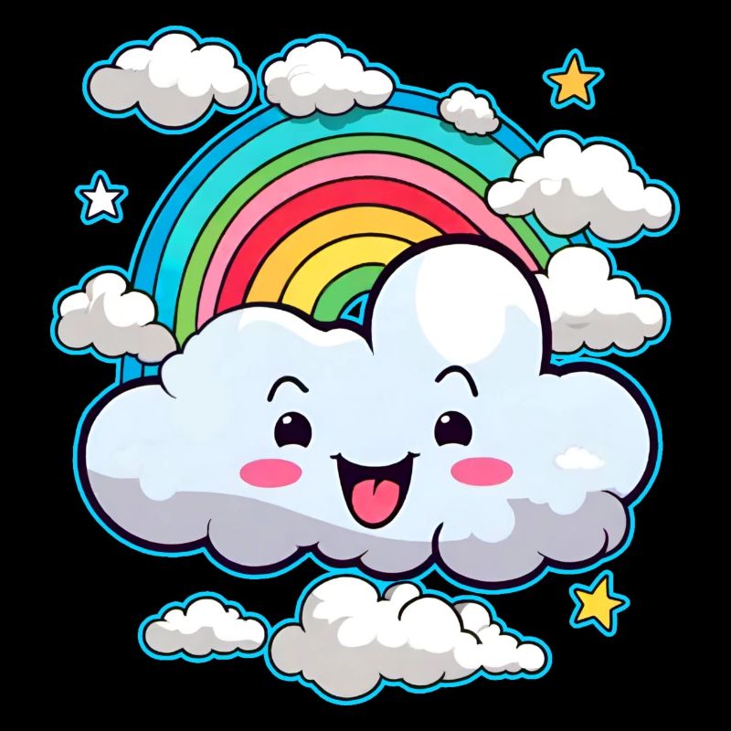 Cute cloud with rainbow