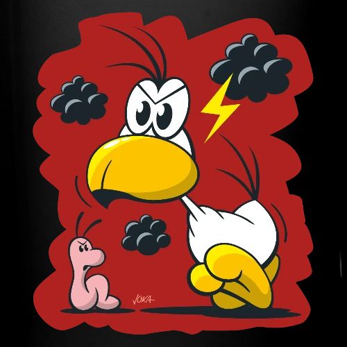 Cartoon gute Laune - schlechte Laune - Tasse einfarbig