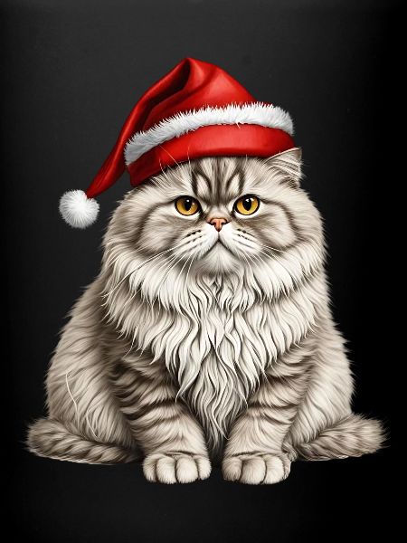 Chat persan de Noël