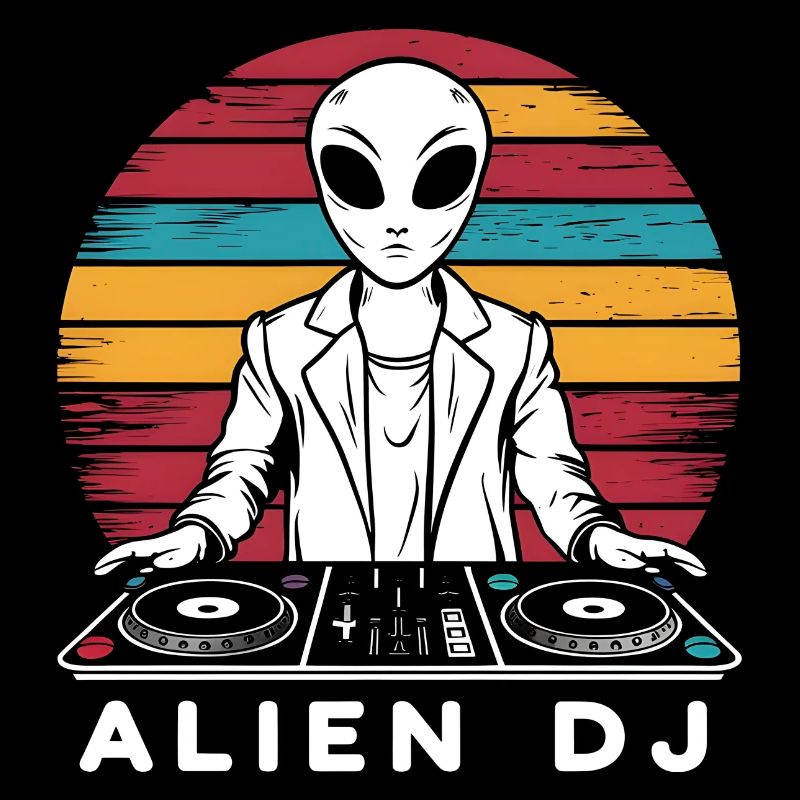 Alien DJ Vintage Coucher de soleil