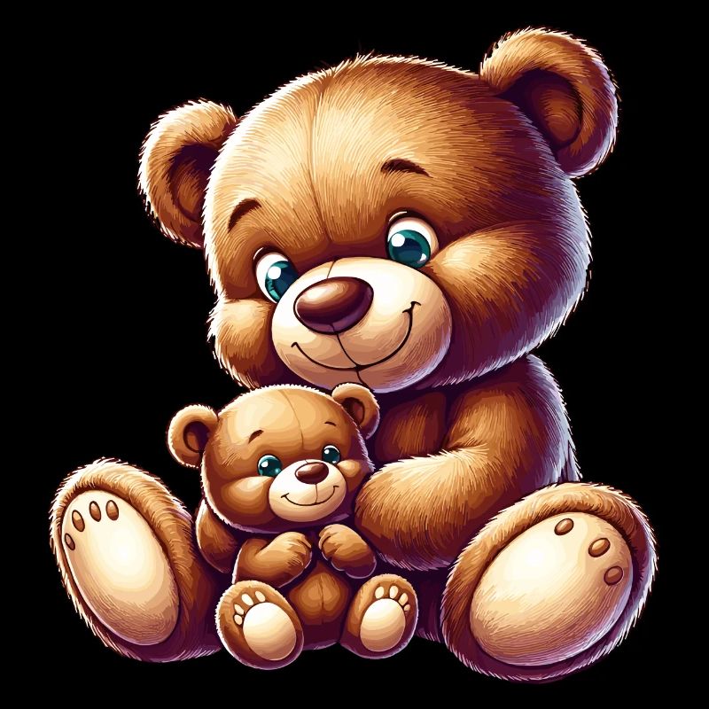 Cute Bear Mom With Baby