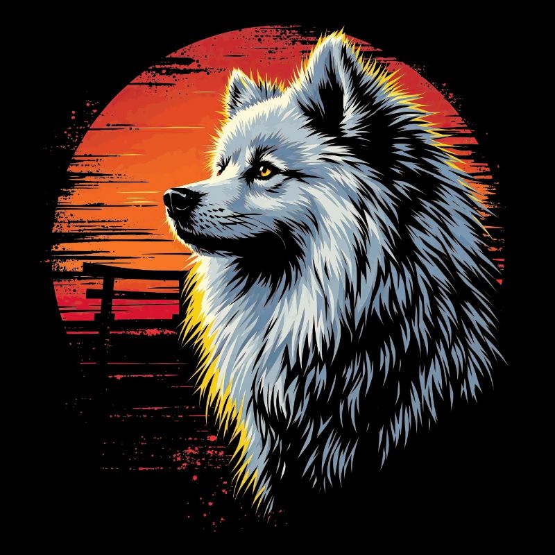 Samoyed Dog Retro