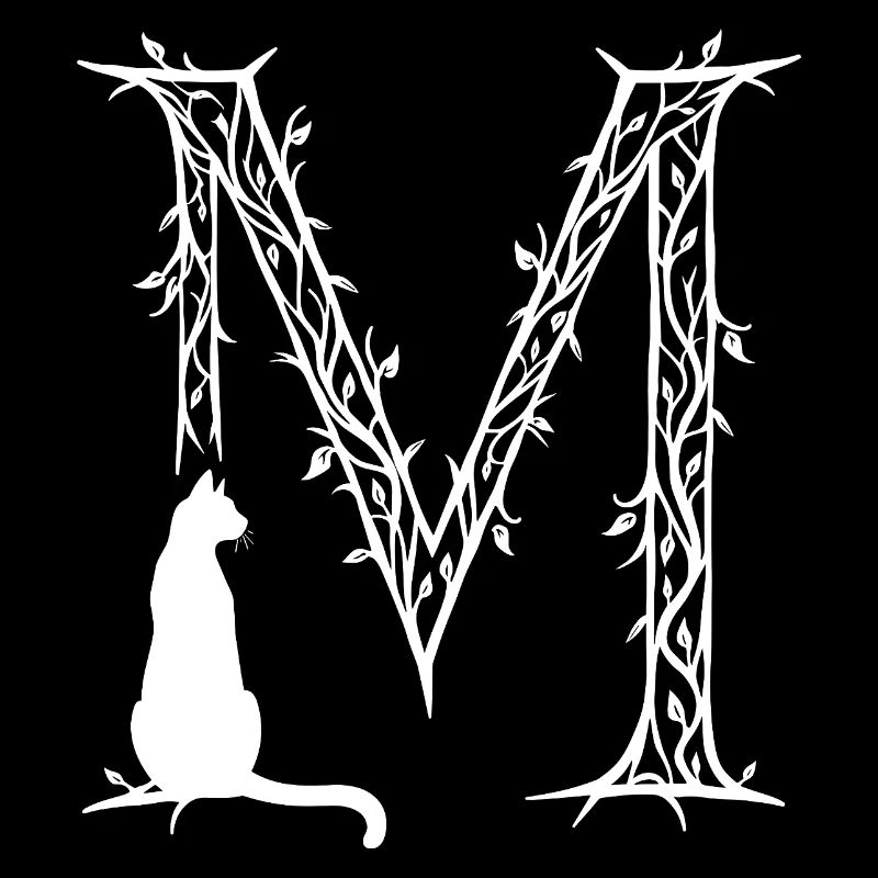 Letter M with cat