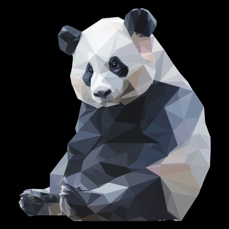 Panda I Low Poly Art Logo Design