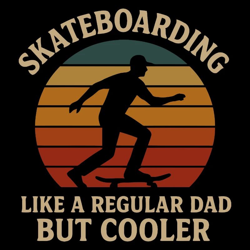 Skateboarding Dad Cool Retro Design