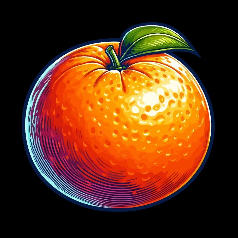 Orange Pop Art Fruit Éclatant