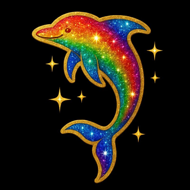 Rainbow Dolphin Glitter