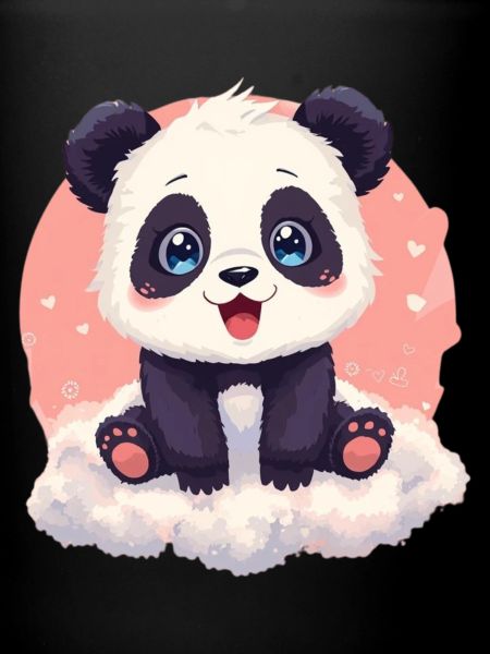 Panda Câlin Sur Nuage Rose