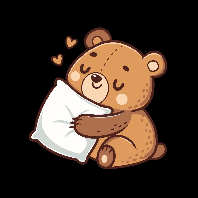Soft cuddly bear on pillow