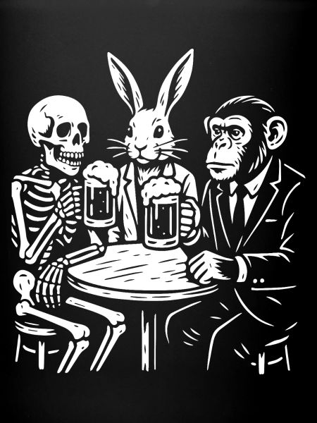 Trio Toasting : Singe Lapin Squelette