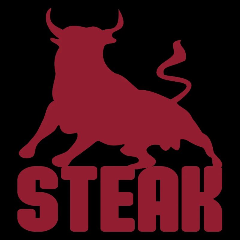 Stier Steak Silhouette in Rot