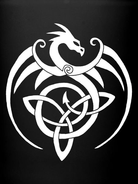 Dragon blanc et symbole celte