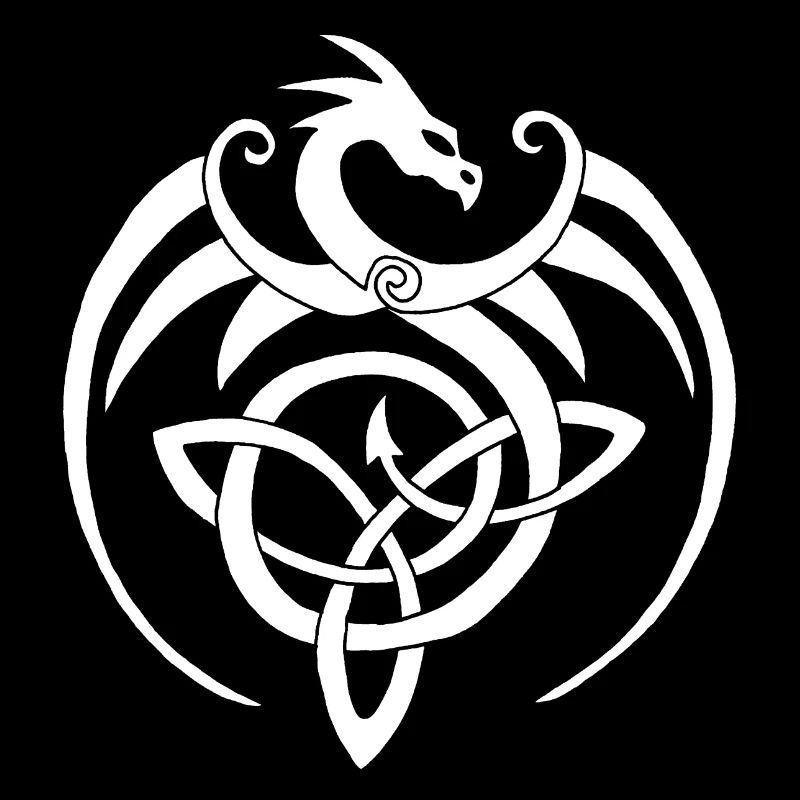 Weißer Drache und keltisches Symbol