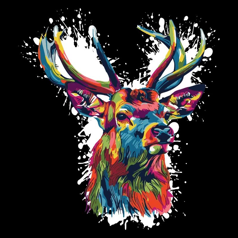 Farbenfroher Hirsch Pop-Art Illustration