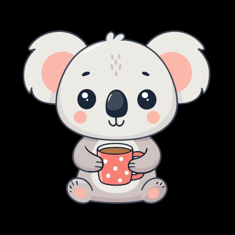 Koala mignon au café