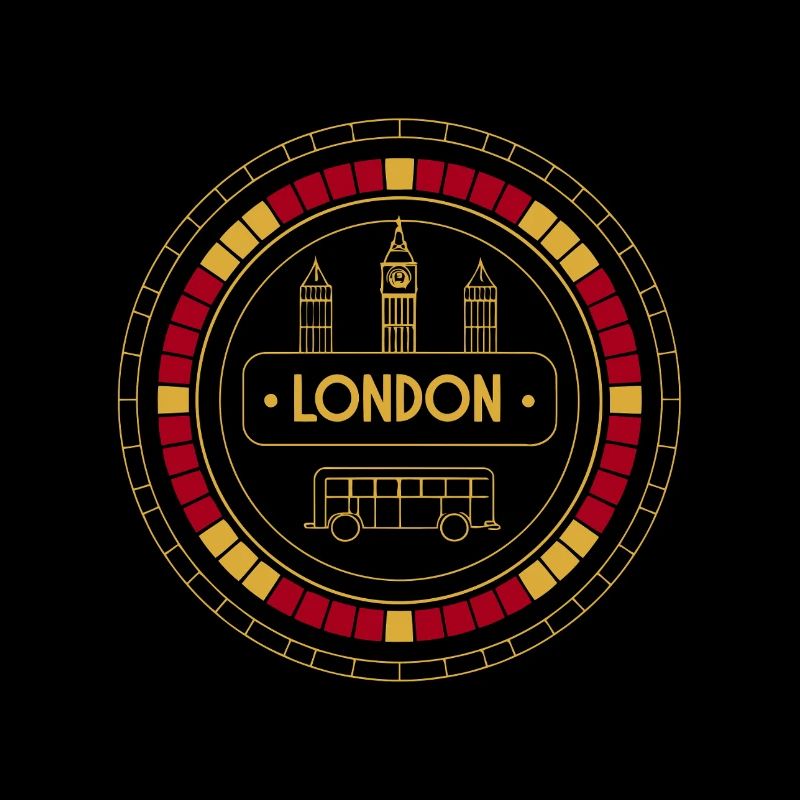 Écusson Londres or et bus
