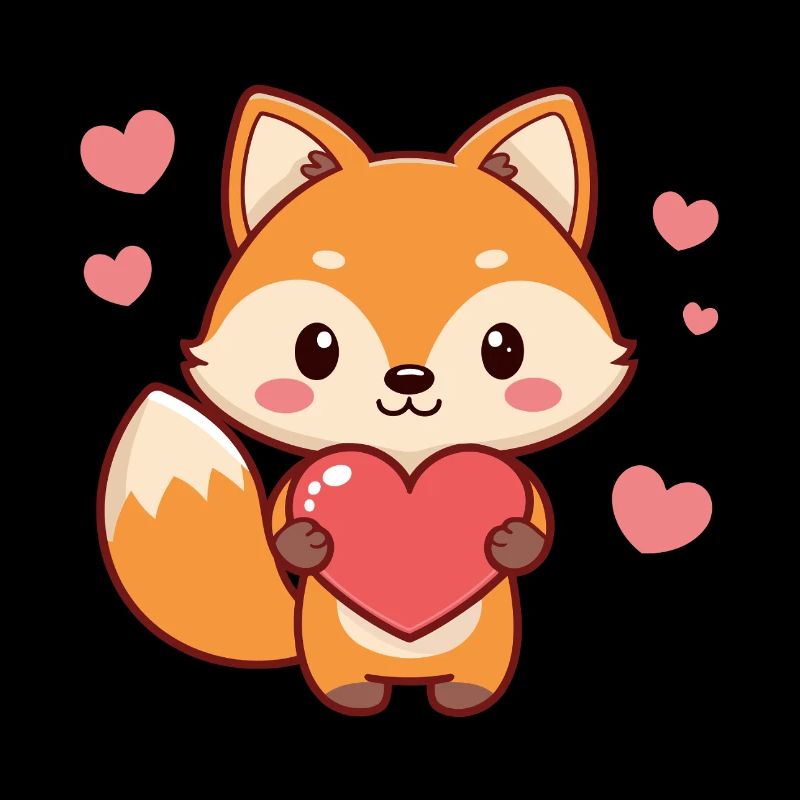 Fox Kawaii Hearts