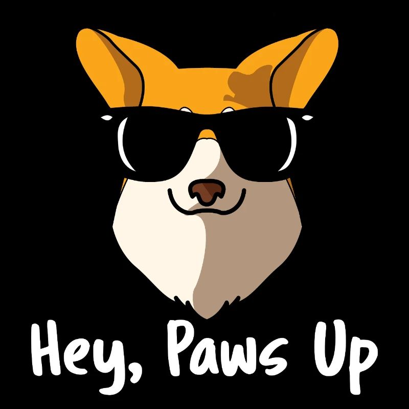Hey Paws Up Pembroke walisischer Corgi-Hund Design