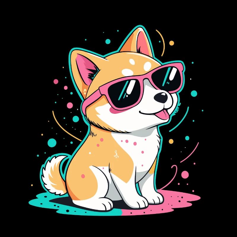 Corgi Neon Shiny Glasses