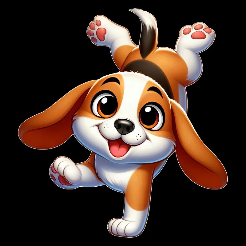 Beagle Handstand Breakdance sportlich süß