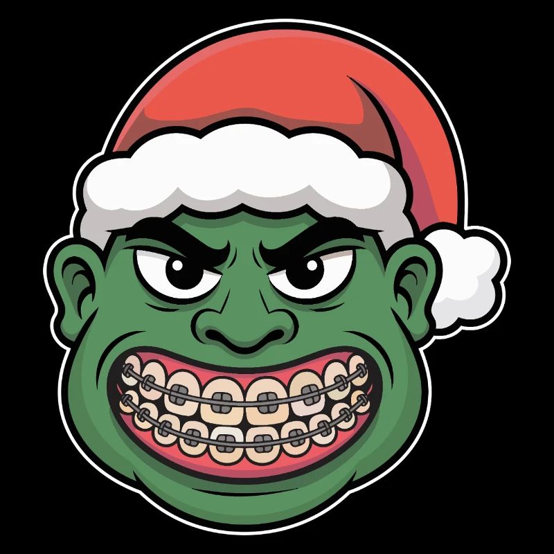 Sourire du Père Noël vert