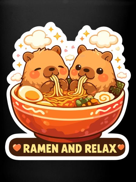 Capybara Ramen & Relax Sticker