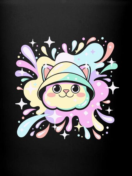Chat pastel en capuche éclatante