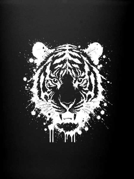 Tigre blanc en splatter
