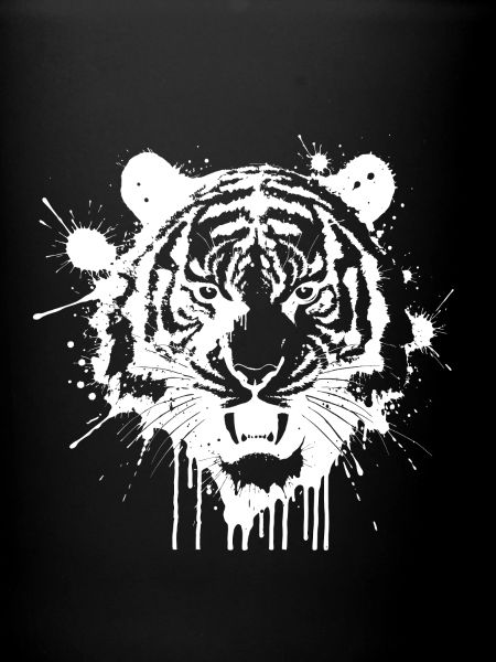 Tiger Splashed Monochrome White