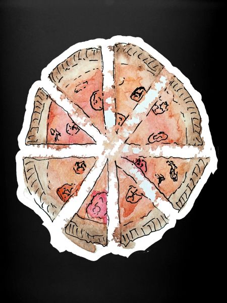 Water Painted Pizza Segments