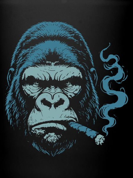 Gorilla mit Zigarrenporträt