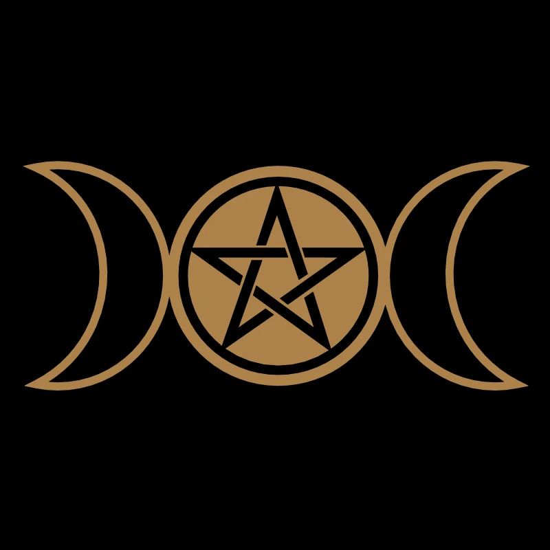 Pentacle /Pentagram - Wicca triple moon / Amulet