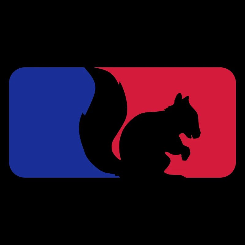 red blue sport logo black squirrel rodent