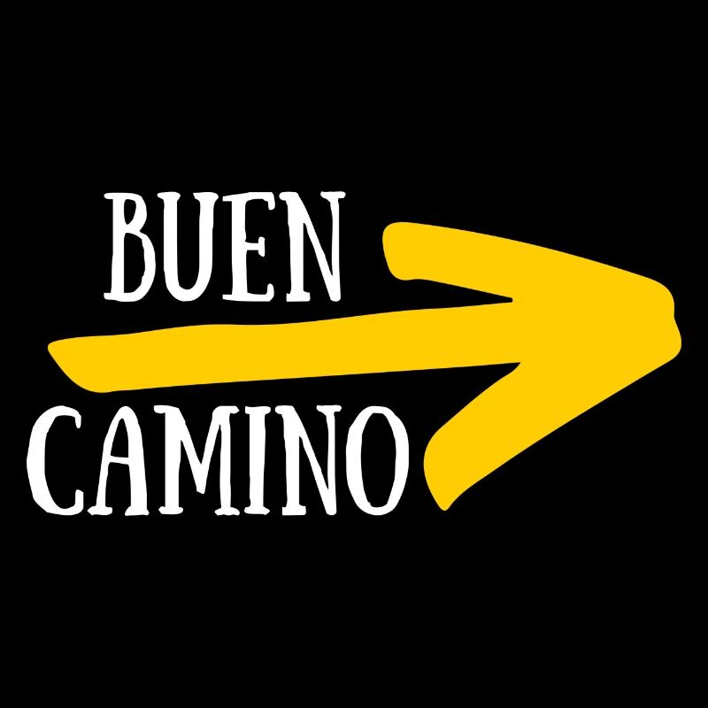 Buen Camino et flèche vers Saint-Jacques-de-Compostelle
