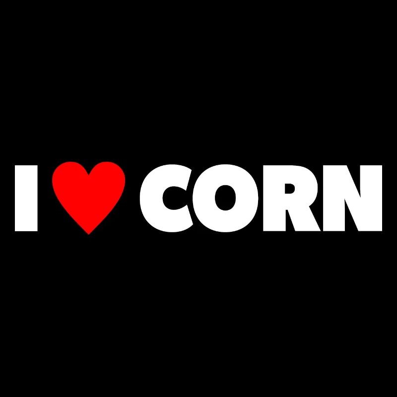"I ❤ Corn" in weiß mit rotem Herz