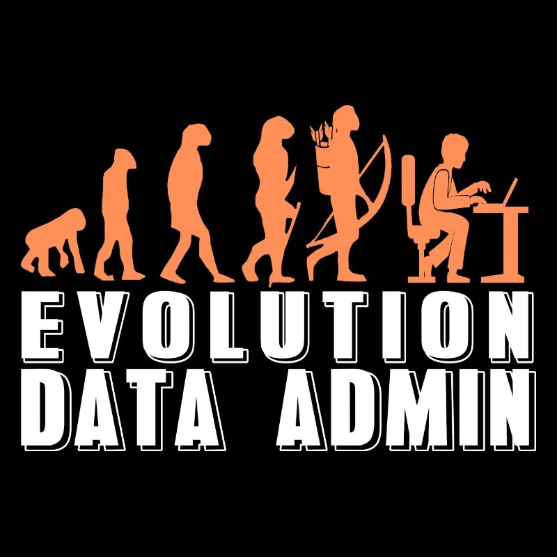 Évolution rétro drôle d’un t-shirt DATA Admin