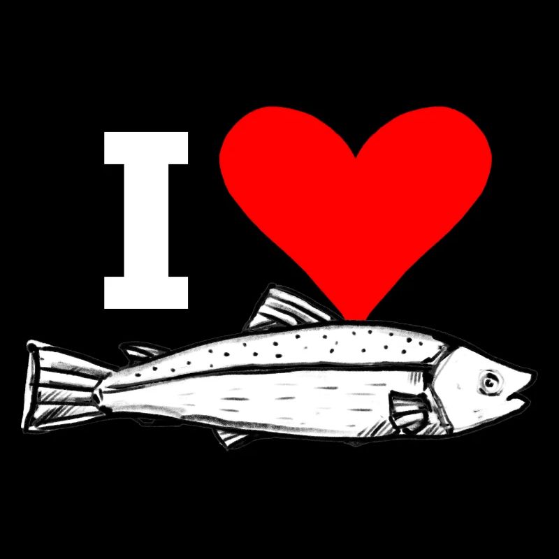 J’aime le poisson (dessiné à la main)