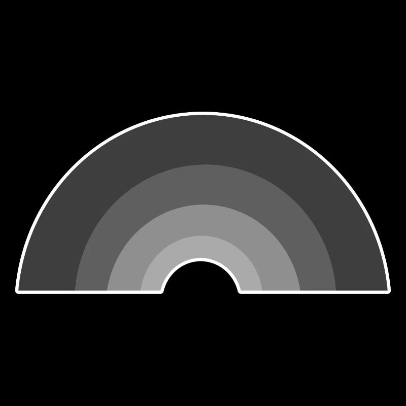 Rainbow Grayscale Black White PunkEmo Goth Lg