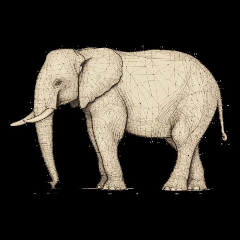 Lignes simples d’éléphants