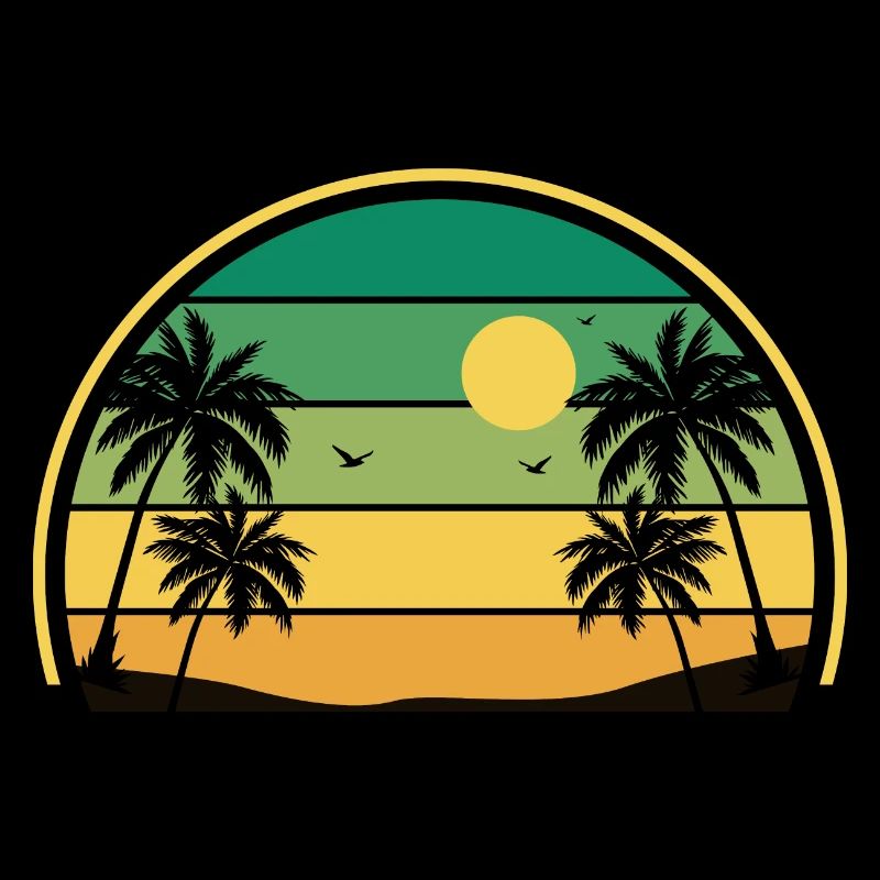 Rétro coucher de soleil été