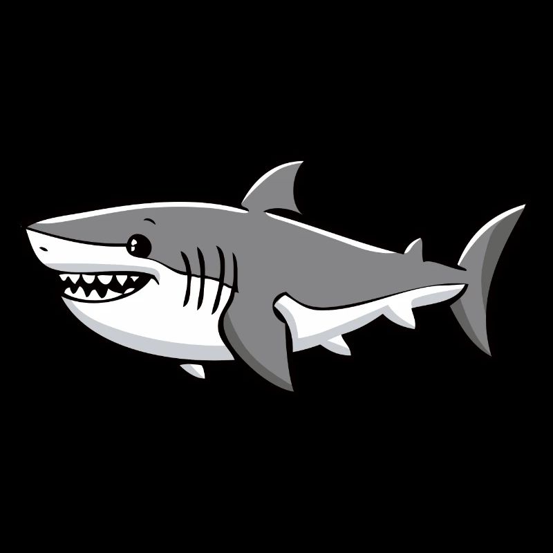 Requin - requin de dessin animé mignon