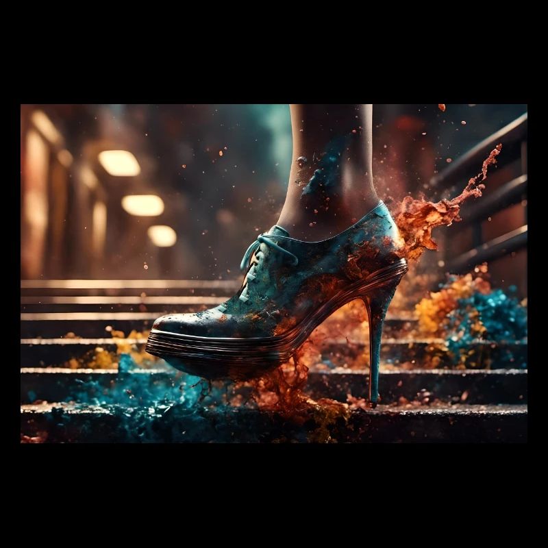 Explosion de couleurs dans les escaliers - AI