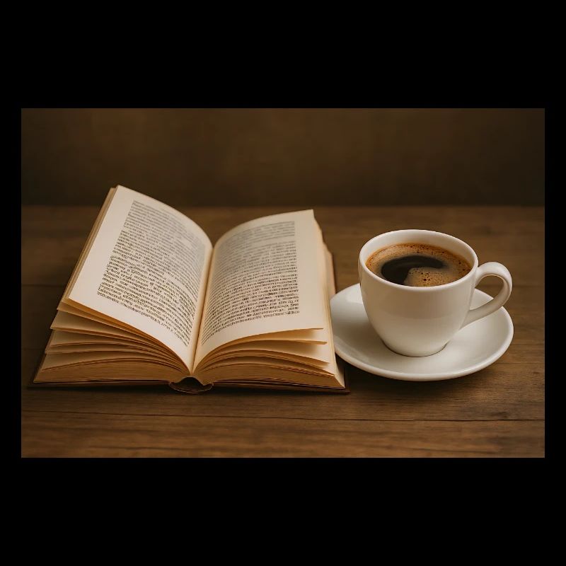 Book and coffee