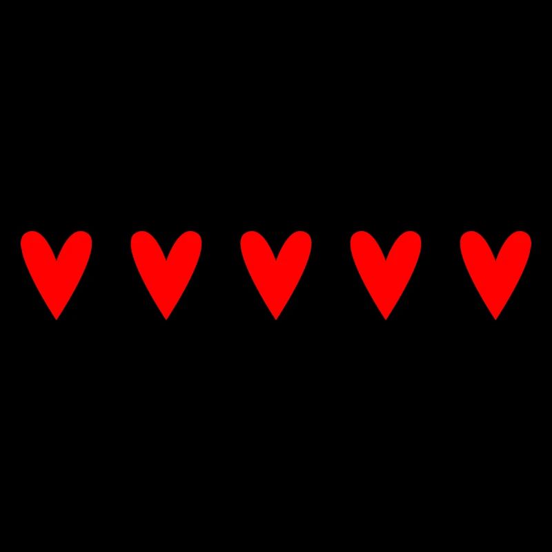 Passionate red hearts in unique pattern