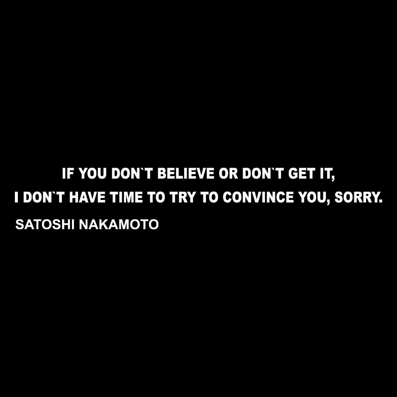Satoshi Nakamoto – I Don't Have Time to Convince Y